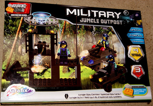 Block Tech Military Jungle Outpost Blocks Play Set 5 Years +