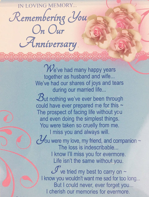 In Loving Memory - Remembering You On Our Anniversary - Grave/Graveside Memorial Card