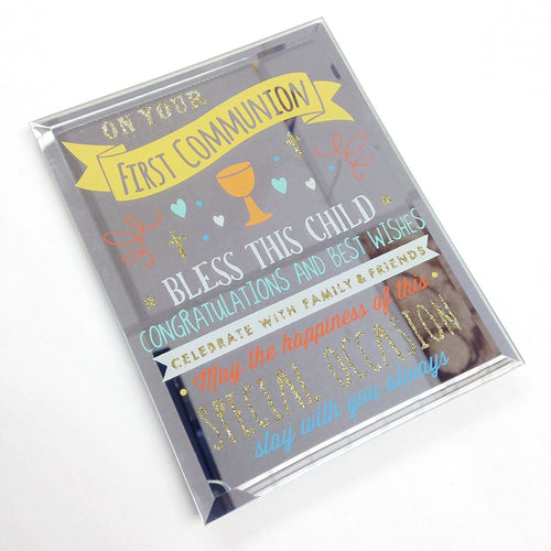 First Communion - Signography Mirror Glass Plaque