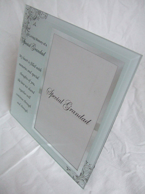 In Loving Memory, Special Grandad Memorial Glass 6"x4" (15x10cms) Photo Frame with Sentimental Verse