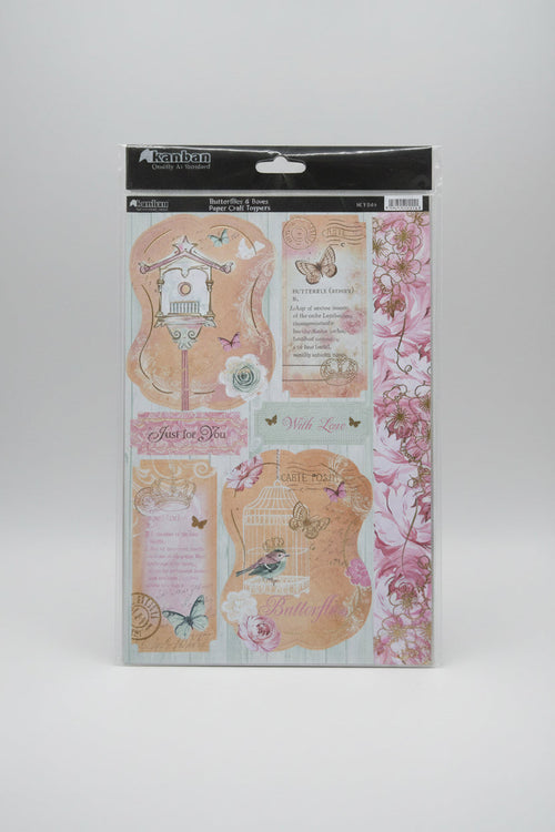 butterflies&roses 2pack papercraft toppers