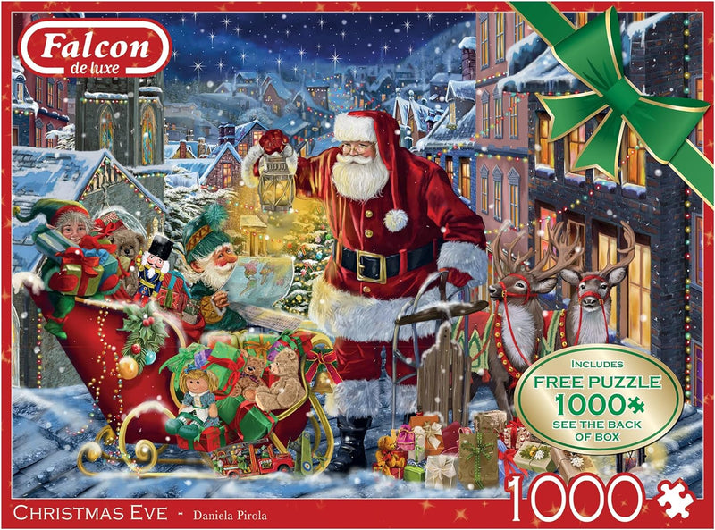 Jumbo, Falcon de luxe – Christmas Eve, Christmas Jigsaw Puzzle for Adults, 2 x 1000-Piece