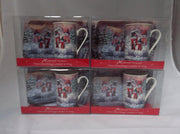 Christmas Snowman fine bone china set includes - mug coaster & tray