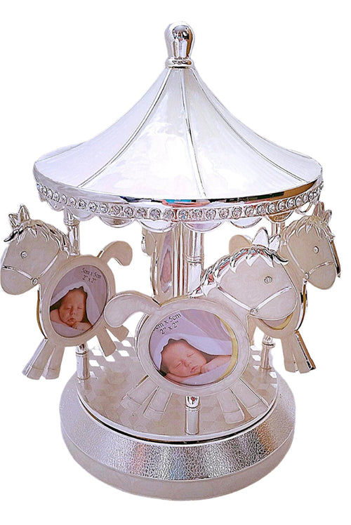 juliana baby photo frame musical carousel