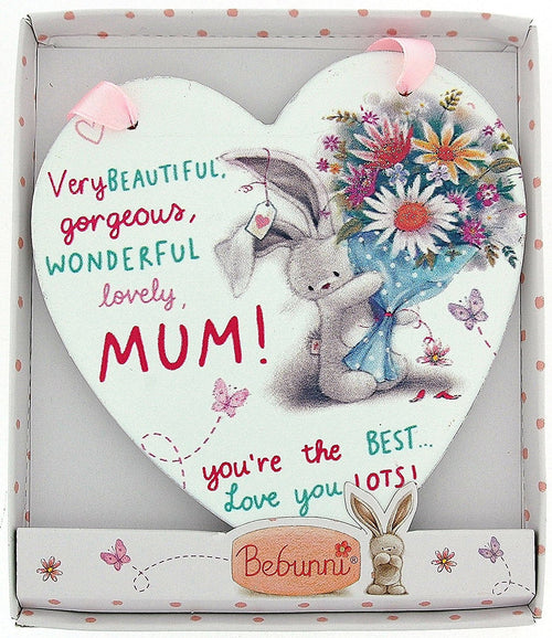 Bebunni Mothers Day Gift - Birthday Gift - Or Just Because.....Hanging Heart Plaque