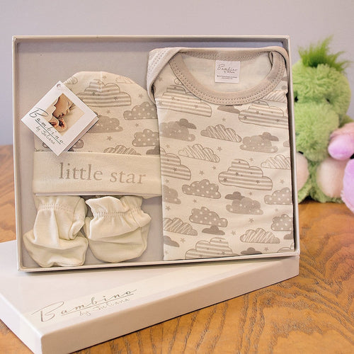 Bambino By Juliana Baby Gift - Babygrow Body Suit Hat & Mittens - CG947 - New