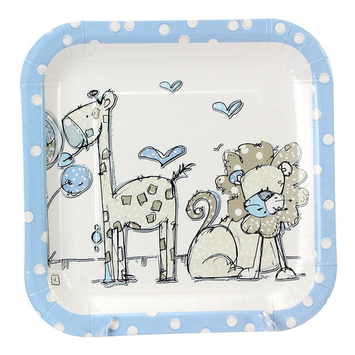 Tracey Russell Polka Dot Coll Partyware Pack of 8 Plates - Boy
