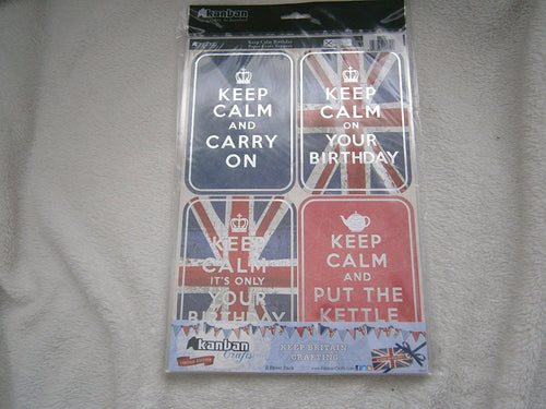 keep calm birthday 2pack papercraft toppers