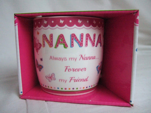 Nanna Pink Butterfly Pattern Sentimental Mug by Butterfly Mugs