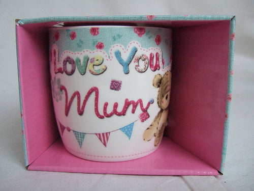 Love You Mum Multi Coloured Cute Teddy Bear Sentimental Mug