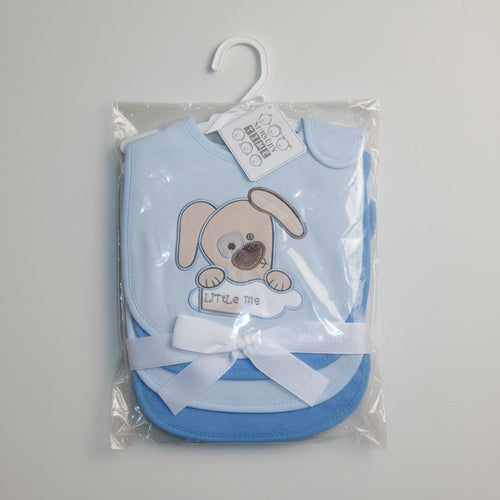 nursery time bib set one pattern 3plain 4piece set blue