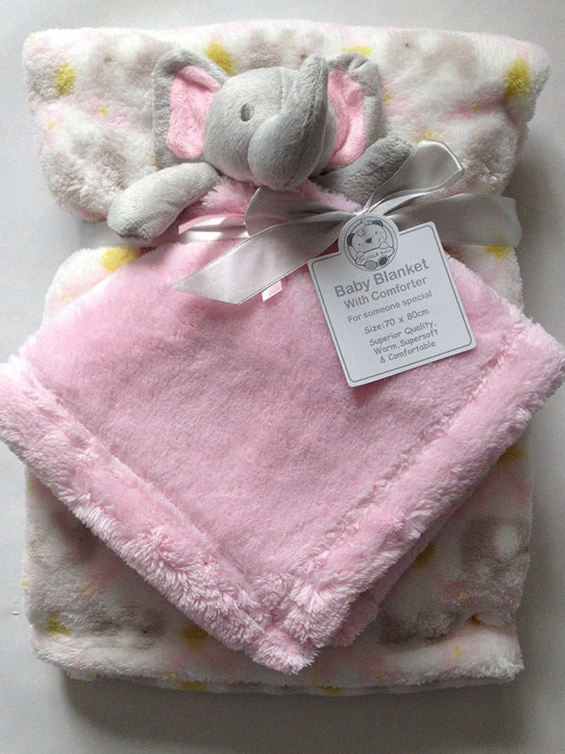 Beautiful Soft Baby/Child Cuddly Toy Elephant with Blanket 70&nbsp;x 80&nbsp;cm Pink