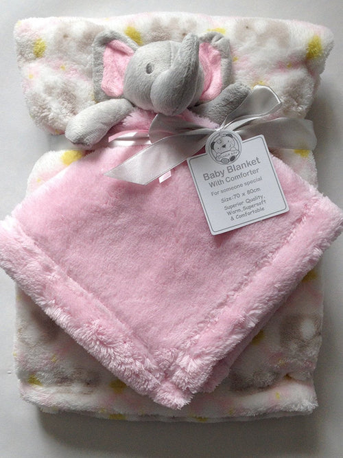 Beautiful Soft Baby/Child Cuddly Toy Elephant with Blanket 70&nbsp;x 80&nbsp;cm Pink