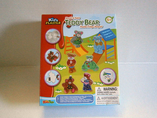 mould & play plaster fridge magnet teddy bear
