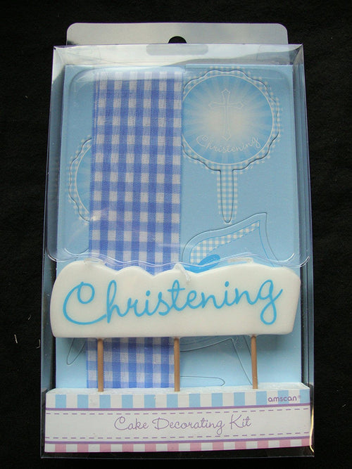 Amscan Christening Booties Cake Decorating Kits, Blue