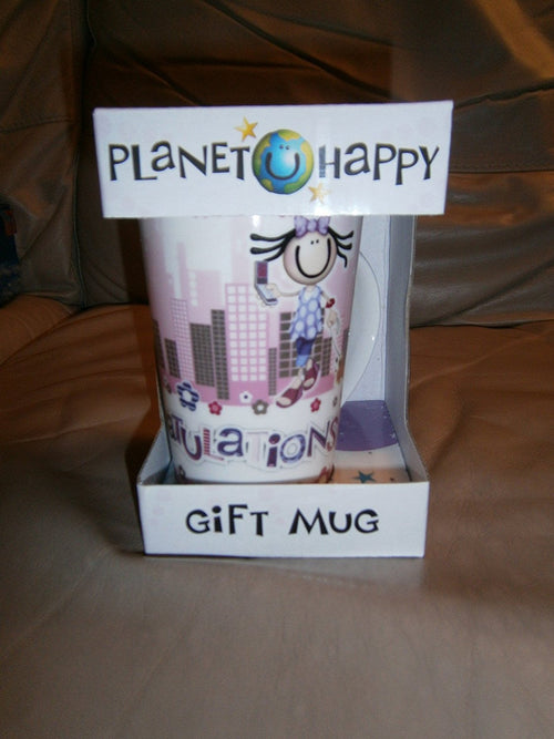 planet happy congratulations gift mug