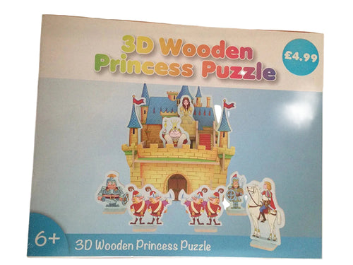 Make your own princess castle and figures. 3D wooden puzzle
