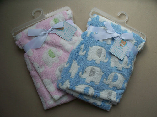 Snuggle Baby supersoft baby blanket Blue with elephants