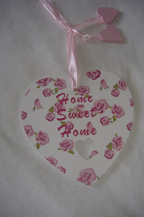 Rose bud heart with Home Sweet Home saying