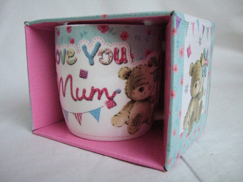 Love You Mum Multi Coloured Cute Teddy Bear Sentimental Mug