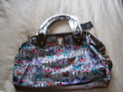 miss k vintage collection deisgner tote bag butterfly grey