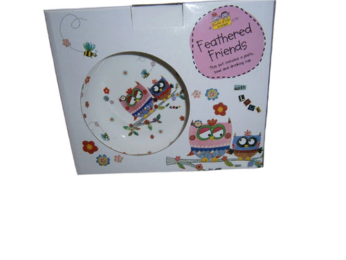 rachel ellen feathered friends owl gift set