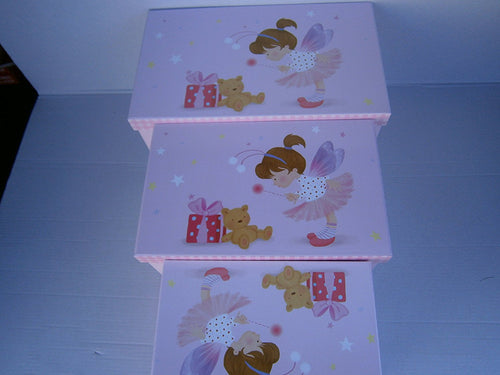 fairys make a wish set 3 storage boxes