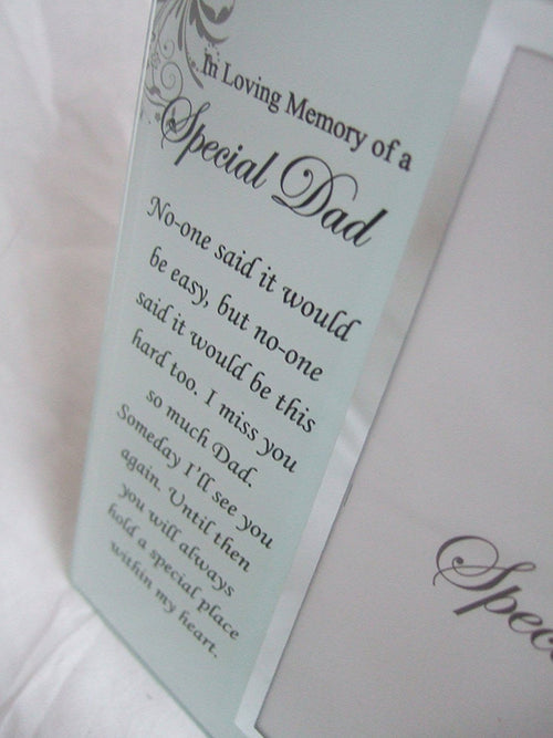 In Loving Memory, Special Dad Memorial Glass 6"x4" (15x10cms) Photo Frame with Sentimental Verse