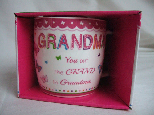 Grandma Pink Butterfly Pattern Sentimental Mug