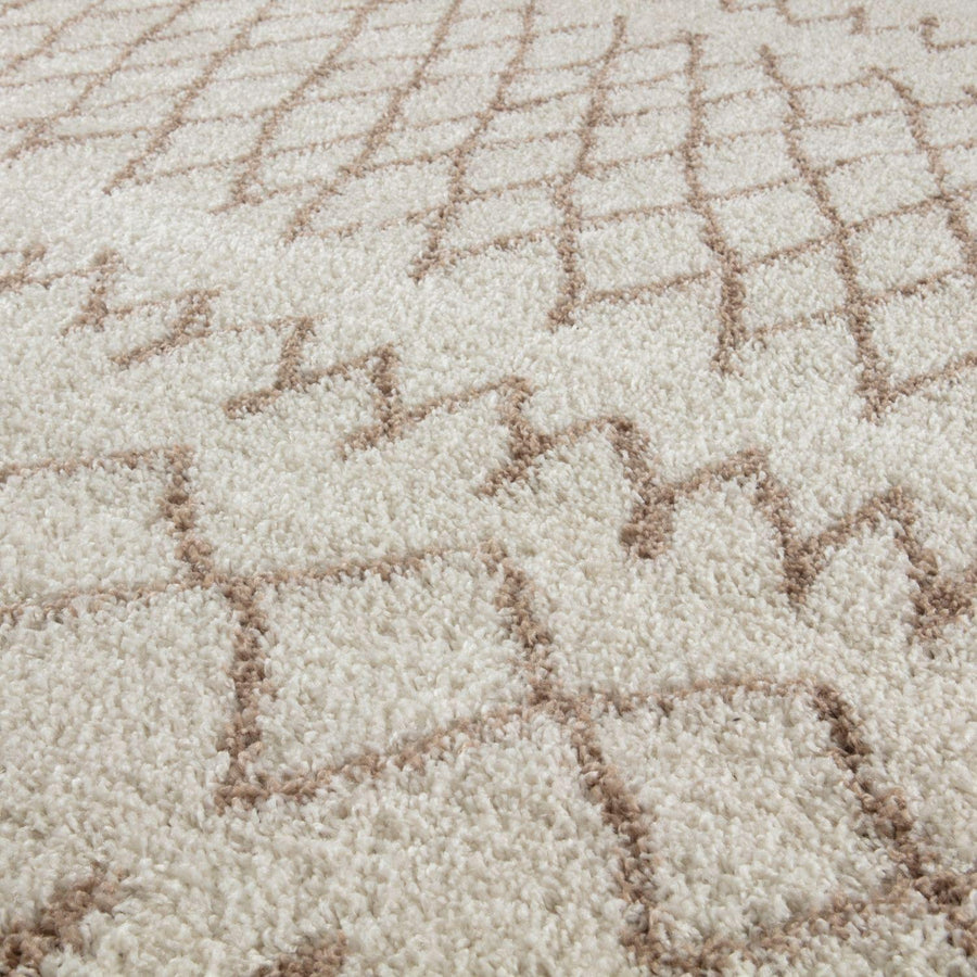 Moroccan Ivory Beige Shaggy Rug | 930