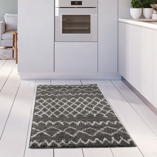 Moroccan Dark Grey Shaggy Rug | 940