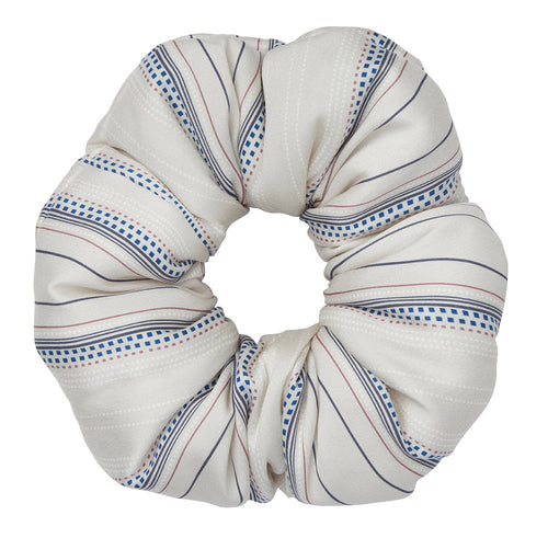 Oversized Striped Silk Scrunchie