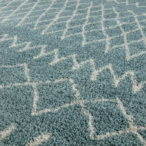 Moroccan Duck Egg Blue Shaggy Rug | 950