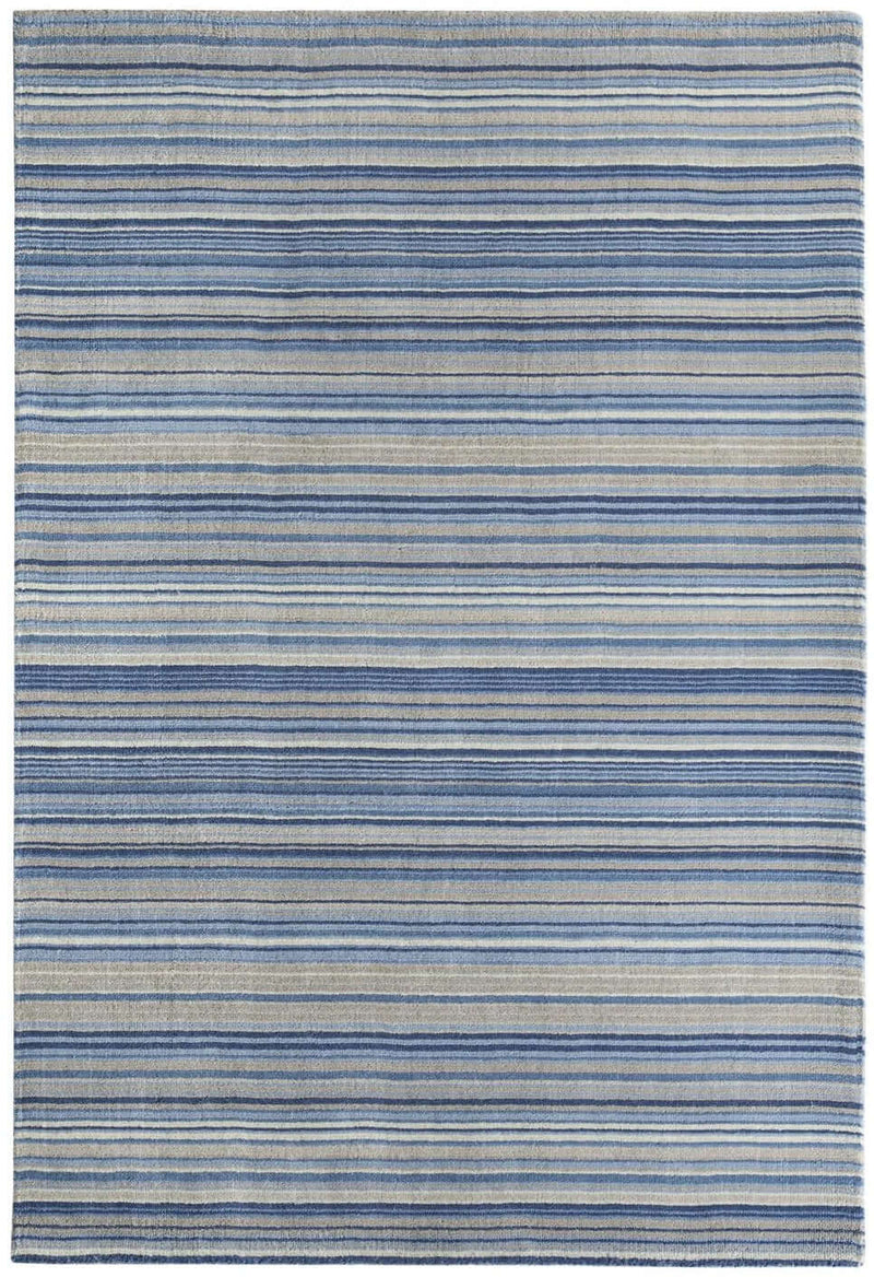Fine Stripes Blue Wool Rug