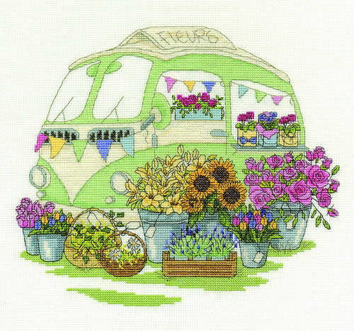 DMC "Les Fleurs" 14 Count Cross Stitch Kit, Multi-Colour