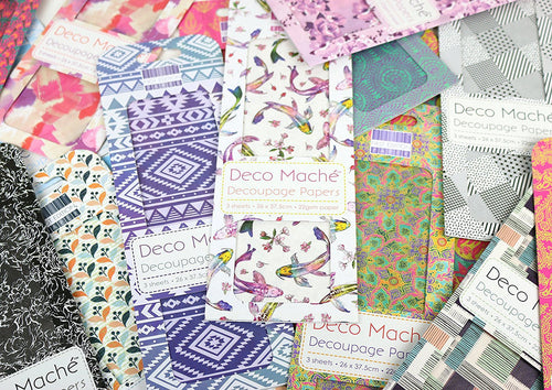 Trimcraft Deco Mache Paper 10.25-inch x 1 4.75-inch Pink Gingham, Acrylic, Multicoloured, 3-Piece