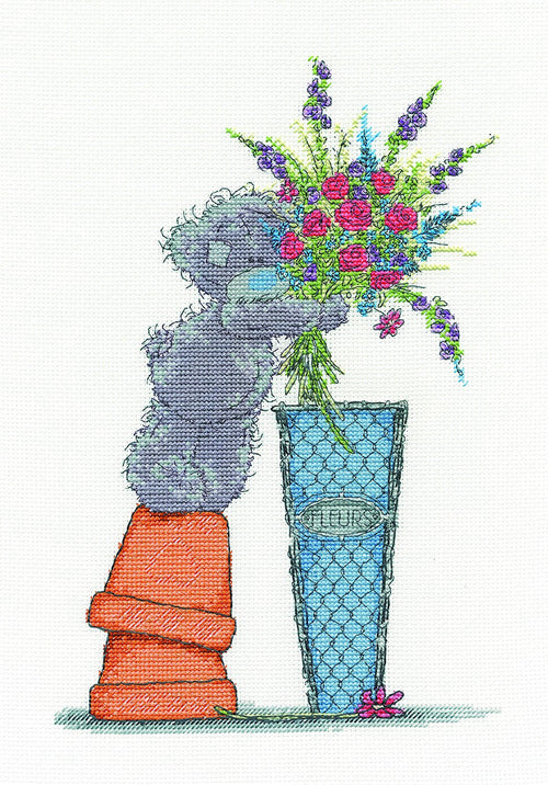 DMC "Me to You Tatty Teddy - Fresh Bouquet" Cross Stitch Kit, Multi-Colour