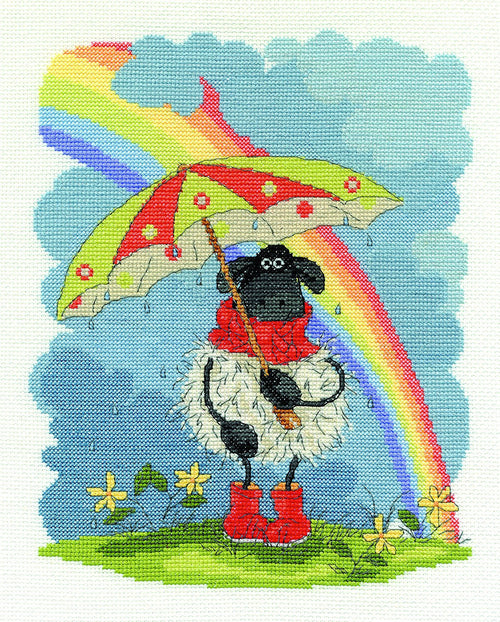 DMC April Showers 14 Count Cross Stitch Kit, Multi Colour