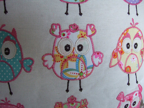 Patchwork Style Owls Decorative Cushion - Great Shabby Chic Decor