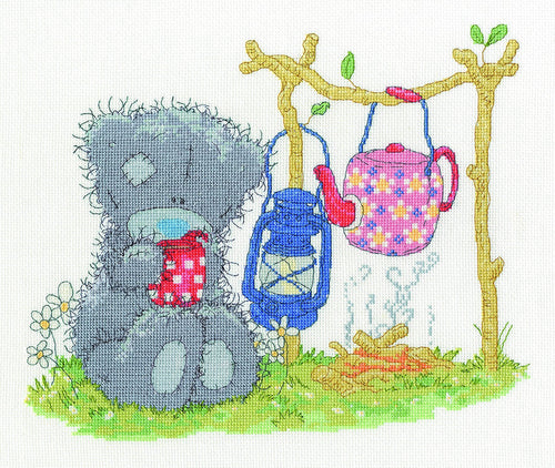 DMC "Me to You Tatty Teddy - Camping" Cross Stitch Kit, Multi-Colour