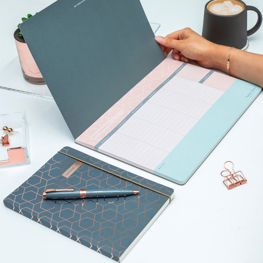 Matilda Myres | A4 Weekly List Pad with 100 Sheets | Grey