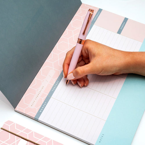 Matilda Myres | A4 Weekly List Pad with 100 Sheets | Pink