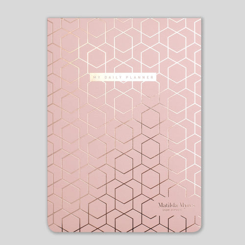 Matilda Myres | A5 Ruled Notebook with Rose Gold Foil | Pink