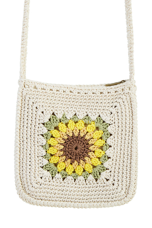 Yumi Handmade White Sunflower Crochet Bag