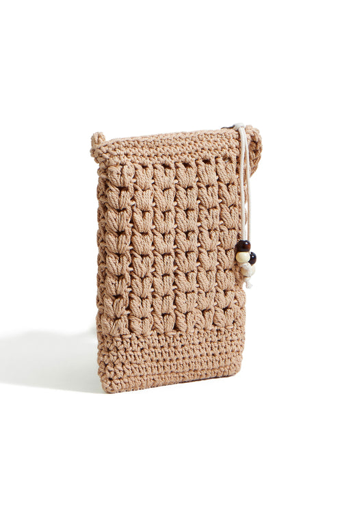 Yumi Brown Crochet Small Cross Body