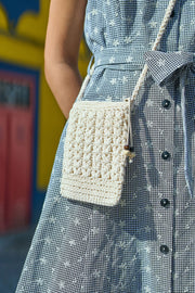 Yumi Ivory Crochet Small Cross Body