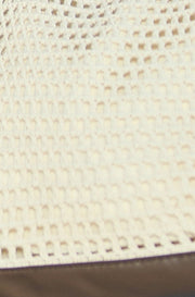 Yumi Ivory Crochet Shoulder Bag With Faux Leather Straps