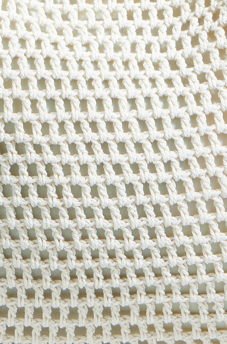 Yumi Ivory Crochet Shoulder Bag With Faux Leather Straps