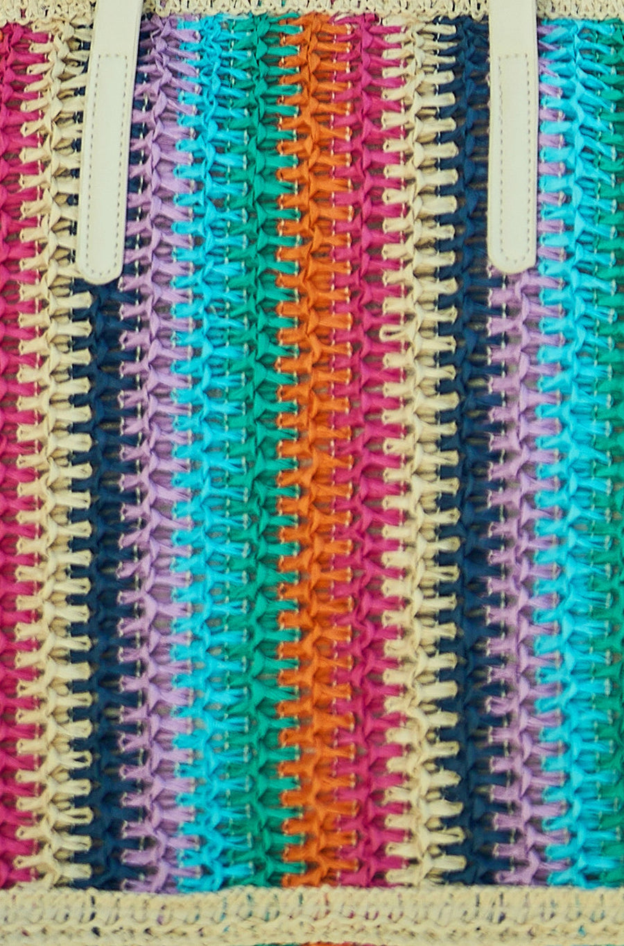 Yumi Multicolour Stripe Natural Shoulder Bag