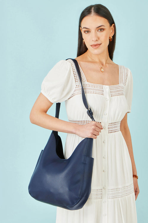 Yumi Navy Shoulder Bag With Detachable Inside Purse